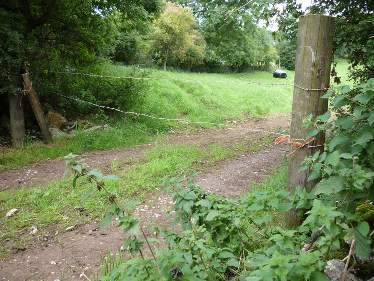 Photograph: 2010: Barbed wire across gateway