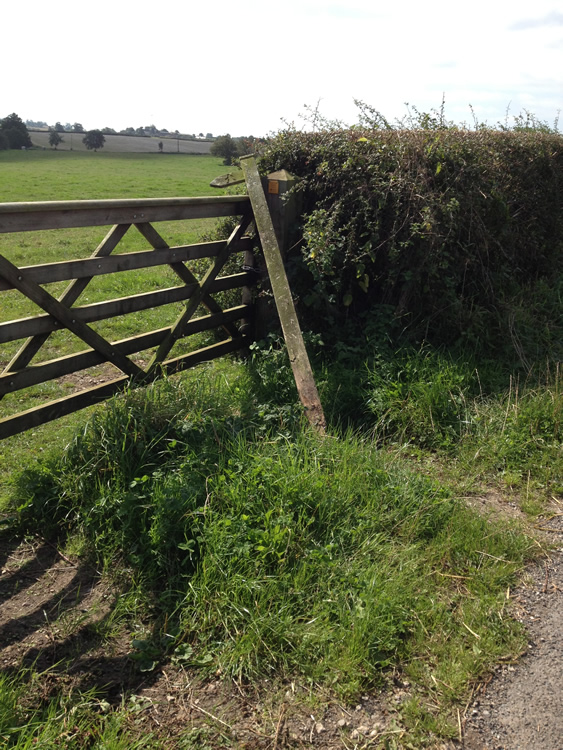 Photograph: Signpost broken, Buckhazels Lane