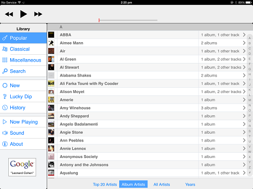 Thumbnail: Popular: Album Artists (artists with at least one complete album)